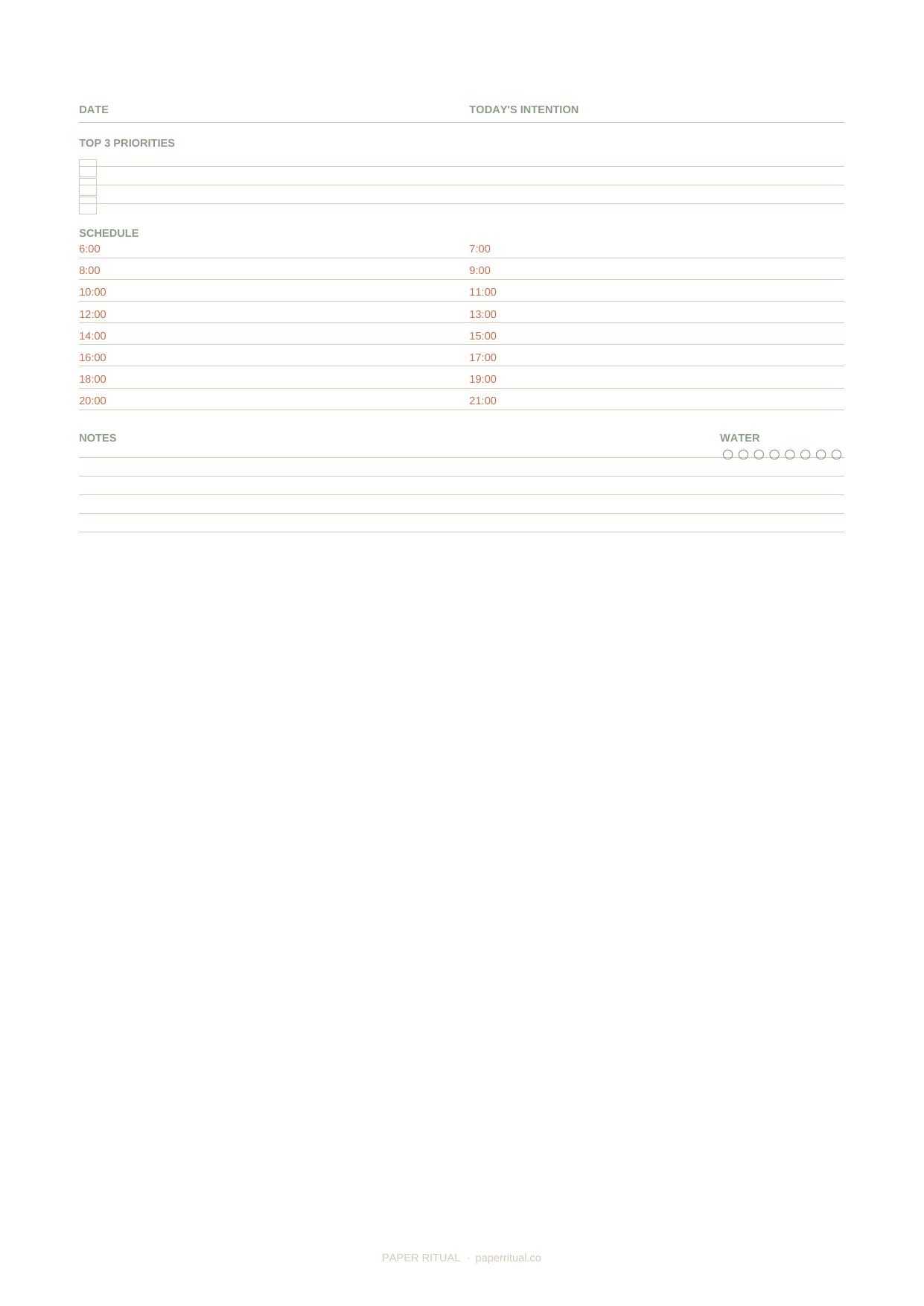 Daily Planner Printable